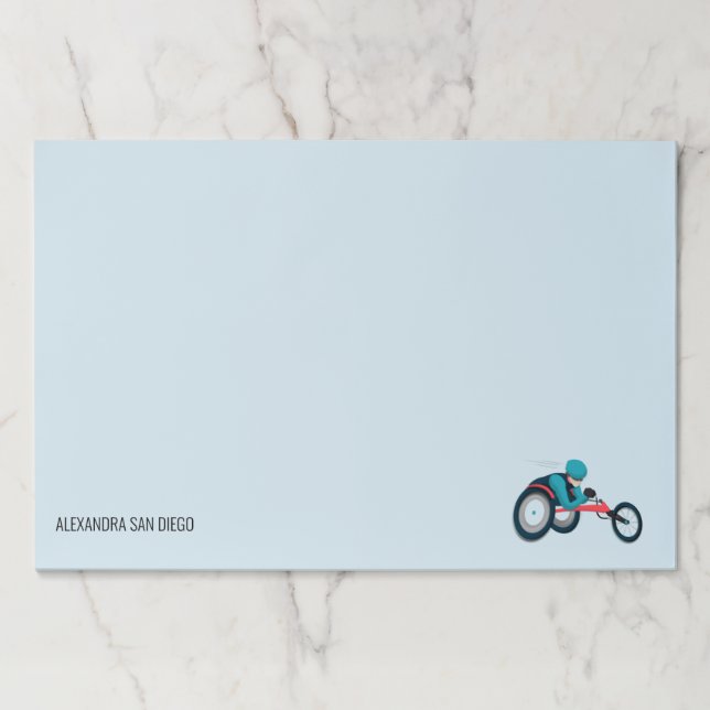 Bloc De Hojas Carreras en silla de ruedas (Anverso)