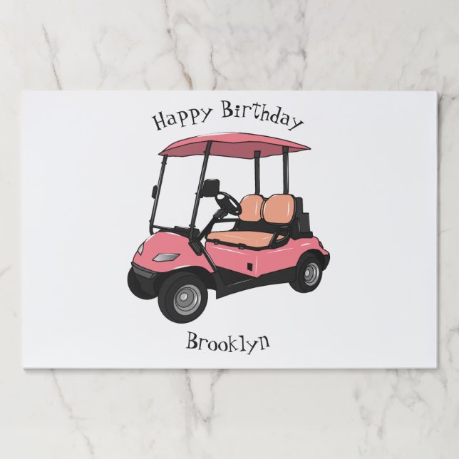 Bloc De Hojas Carro de golf / ilustracion personalizado de coche (Anverso)
