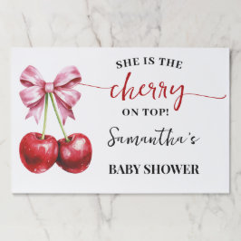 Bloc De Hojas Cherry Coquette Baby Shower Tear Away Placemat