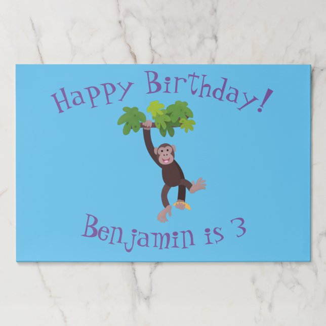 Bloc De Hojas Chimpancé lindo en personalizado colgante de la ju (Anverso)