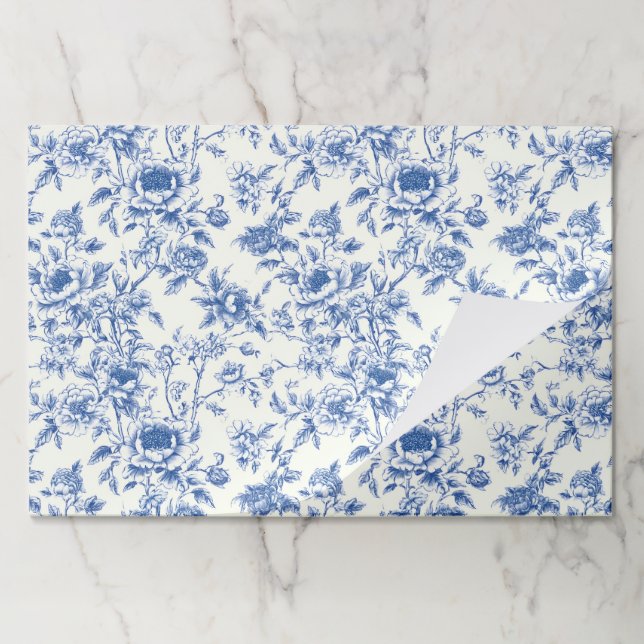 Bloc De Hojas Chinoiserie Floral Paper Placemats (Plegada)
