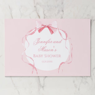 Bloc De Hojas Cinta fina y elegante de color rosa lazo bebé duch