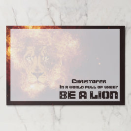 Bloc De Hojas Cita Inspiradora de león en llamas