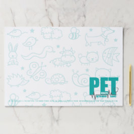 Bloc De Hojas Clínica veterinaria Doodle azul moderno