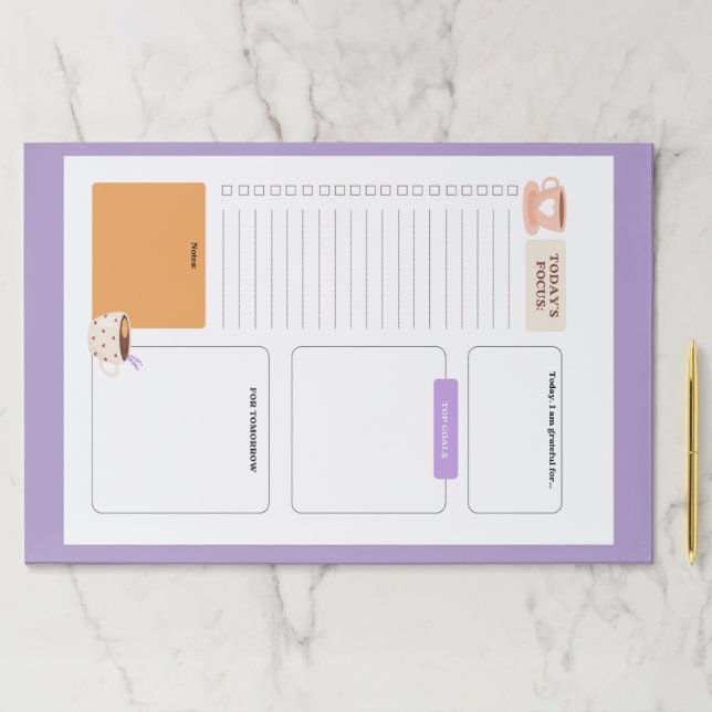 Bloc De Hojas coffee accent to do list Large Tearaway Paper Pad (In situ)