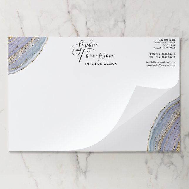 Bloc De Hojas Cojín elegante moderno del papel de la ágata de (Plegada)