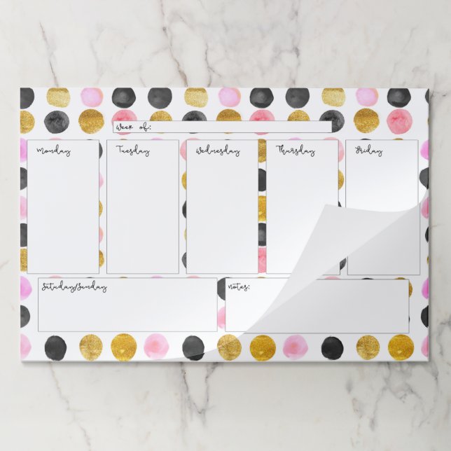 Bloc De Hojas Cojín grande del Tearaway del calendario semanal (Plegada)