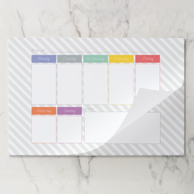 Bloc De Hojas Cojín grande del Tearaway del calendario semanal (Plegada)