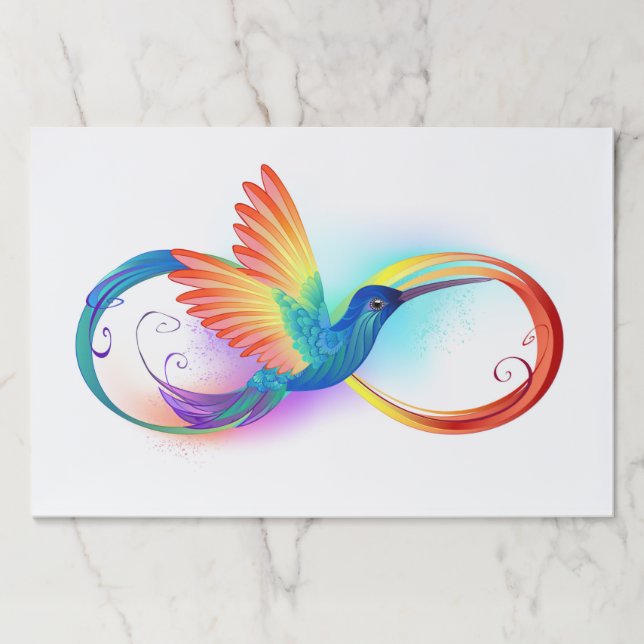 Bloc De Hojas Colibrí arcoiris con símbolo Infinity (Anverso)