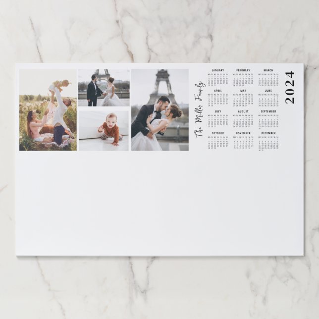 Bloc De Hojas collage de fotos de la familia Calendario 2024 (Anverso)