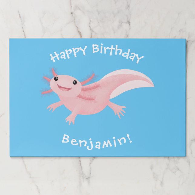 Bloc De Hojas Colocación axolotal aguda de color rosa (Anverso)