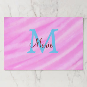 Bloc De Hojas Color de color rosa pastel añadir título monograma