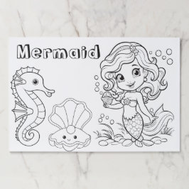 Bloc De Hojas Colores de Sirenas para Niños