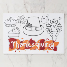 Bloc De Hojas Colores del Día de Acción de Gracias para niños