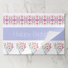 Bloc De Hojas Coloridas Placemáticas de Papel con motivos floral