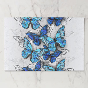 Bloc De Hojas Composición de las mariposas blancas y azules