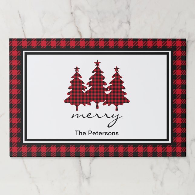 Bloc De Hojas Comprobación de búfalos rojos de pinos personaliza (Anverso)