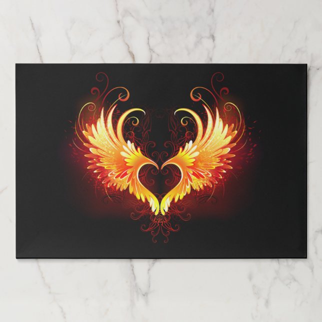 Bloc De Hojas Corazón de Fuego Ángel con Alas (Anverso)