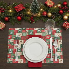 Bloc De Hojas Country patchwork christmas pattern placemat