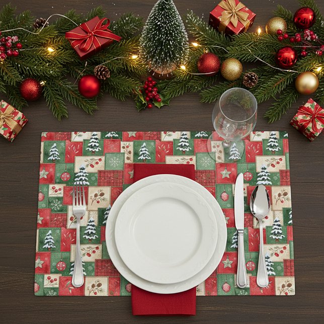 Bloc De Hojas Country patchwork christmas pattern placemat (Subido por el creador)