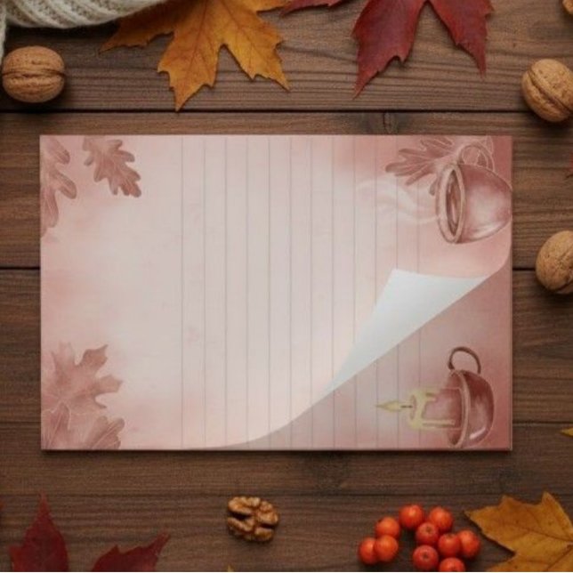 Bloc De Hojas Cozy Autumn Journaling Page with Line Art and Mugs (Subido por el creador)