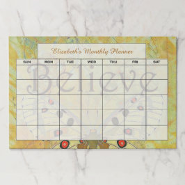 Bloc De Hojas Creer planificador mensual de mariposa