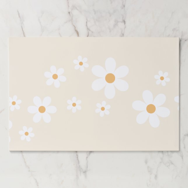 Bloc De Hojas Crema de cumpleaños Retro Daisy groovy Placemat (Anverso)