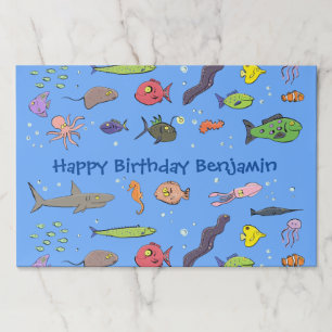 Bloc De Hojas Criaturas marinas divertidas patrón de ilustracion