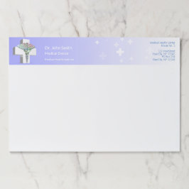 Bloc De Hojas Cruz Blanca Holográfica Médica 3D Caduceus