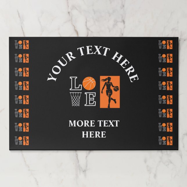 Bloc De Hojas Cumpleaños del baloncesto, Placemats de papel del  (Anverso)