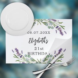 Bloc De Hojas Cumpleaños lavanda eucalipto fiesta papel placemat