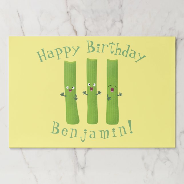 Bloc De Hojas Cute apio palitos trio verduras personalizados (Anverso)