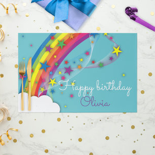 Bloc De Hojas Cute Bonito Estrellas Arcoiris Nubes Cielo Placema