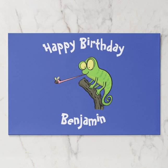 Bloc De Hojas Cute chameleon atrapando a un personalizado de fal (Anverso)