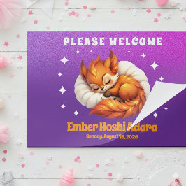 Bloc De Hojas Cute Fox Cub Asleep in Starry Night Sky