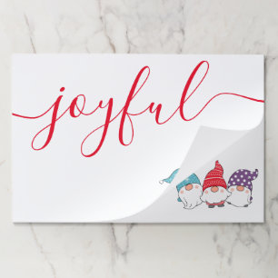 Bloc De Hojas Cute Gnomes Joyful Script Navidades papel placemat