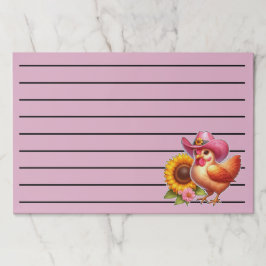 Bloc De Hojas Cute Hen en Gorra rosa con girasol brillante