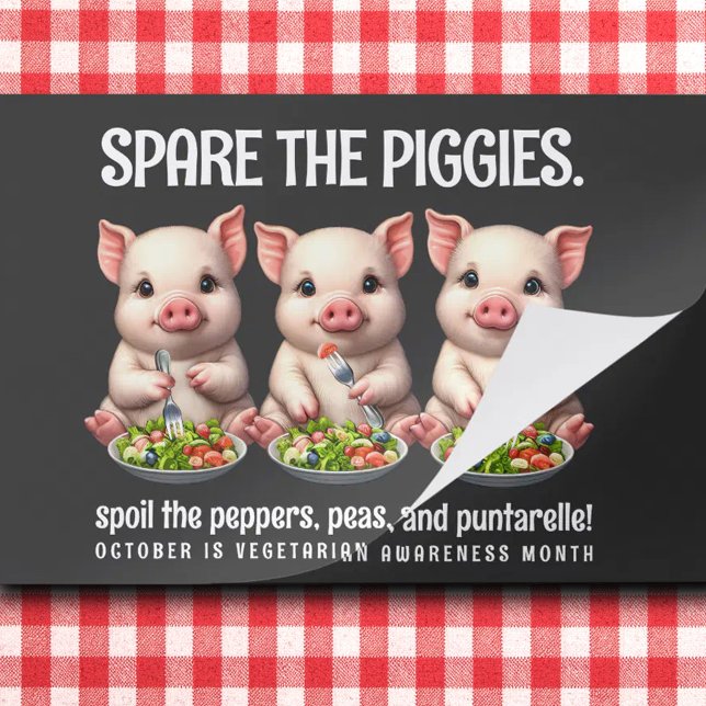 Bloc De Hojas Cute Spare los lechones comiendo ensaladas (Spare the Piggies Paper Placemats Cover Photo)