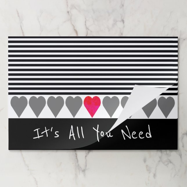 Bloc De Hojas Decoración De Mesas Rojas Y Gris Blanco Negro (Plegada)