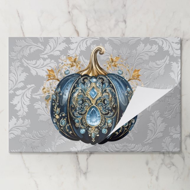 Bloc De Hojas Desechable Hermosa calabaza azul biselada (Plegada)