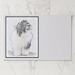 Bloc De Hojas Dibujo de color con barba - Arte de perro original