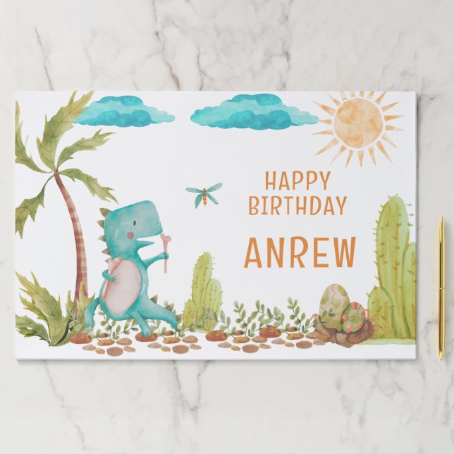 Bloc De Hojas Dino Dinosaur Rex Birday Party Shower (In situ)