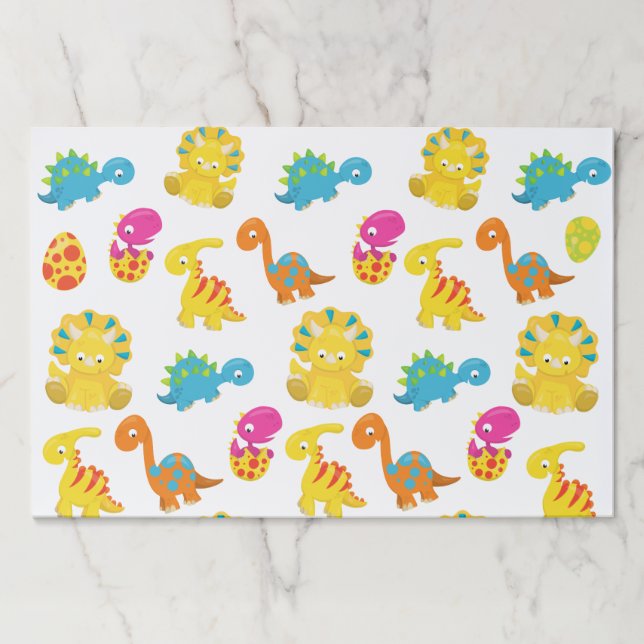 Bloc De Hojas Dinosaurios Cutos, Patrón De Dinosaurios, Dino Beb (Anverso)