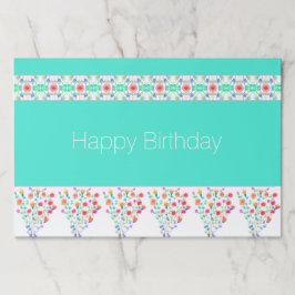 Bloc De Hojas Diseño floral con Placemat de papel de patrón colo