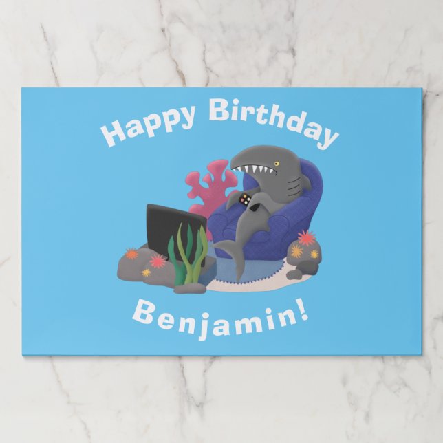 Bloc De Hojas Divertido tiburón viendo al personalizado de telev (Anverso)