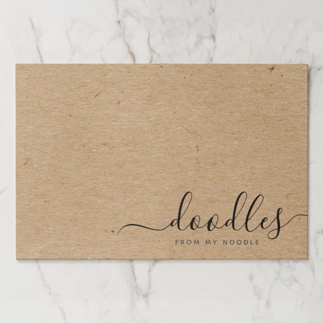 Bloc De Hojas Doodles divertidos de My Noodle Kraft Brown (Anverso)