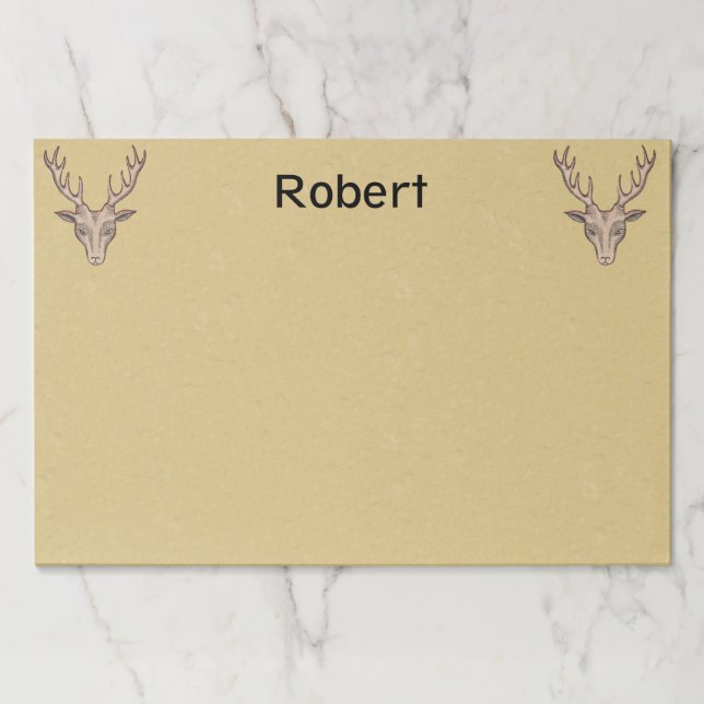 Bloc De Hojas Dos hombres de ciervo con la cabeza de los rostros (Anverso)