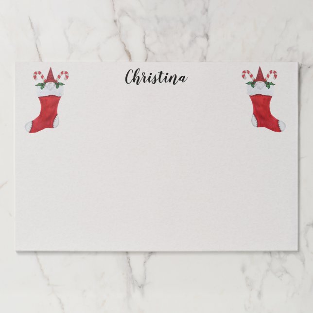 Bloc De Hojas Dos Navidades rojos con lindos caramelos (Anverso)