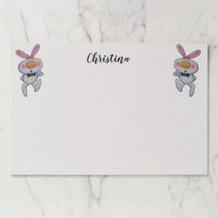 Bloc De Hojas Dos Personalizados cúrcules de conejillos blancos 