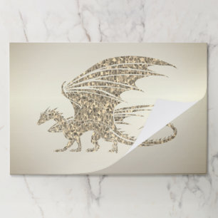 Bloc De Hojas Dragón de mosaico asombroso oro